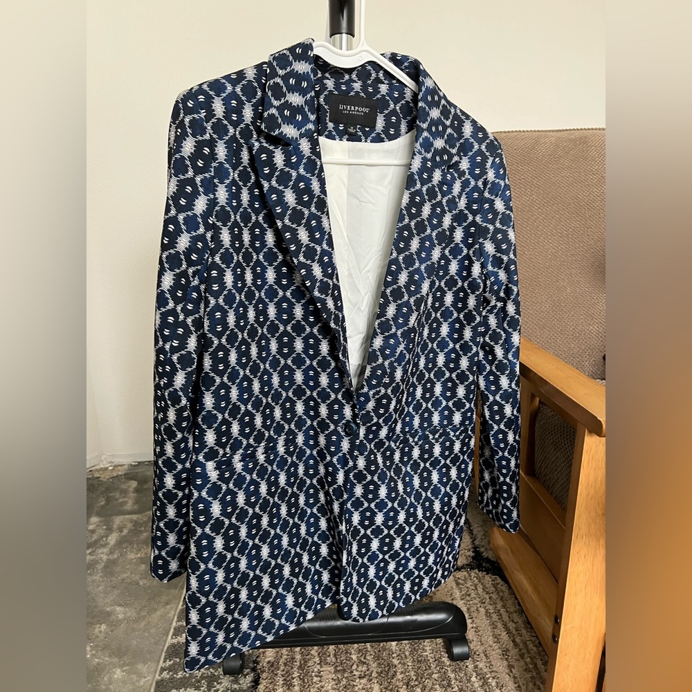 Liverpool Blue and White Patterned Blazer
